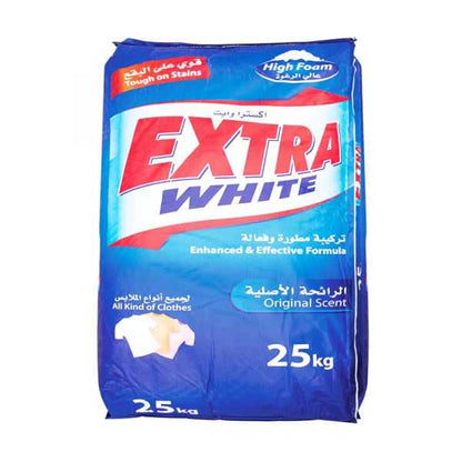 Extra White Washing Powder Detergent 25KG – Professional Laundry Detergent UAE