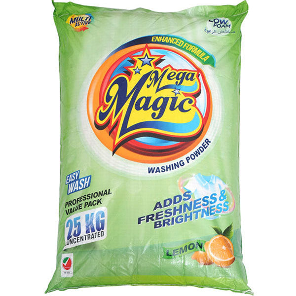Mega Magic Washing Powder Low Foam 25KG – Bulk Laundry Detergent UAE