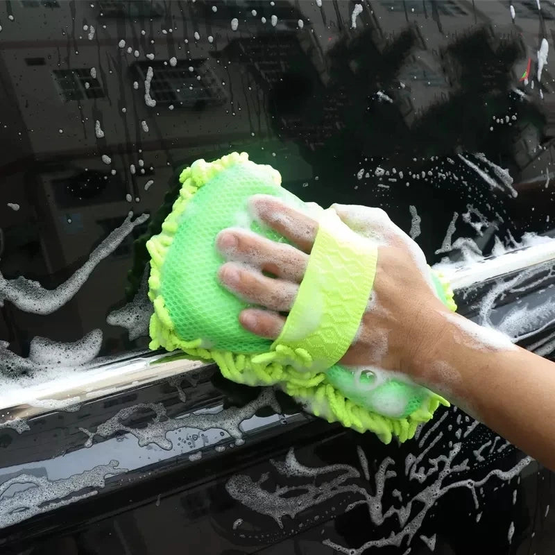Microfiber Car Wash Sponge & Cleaning Gloves Set