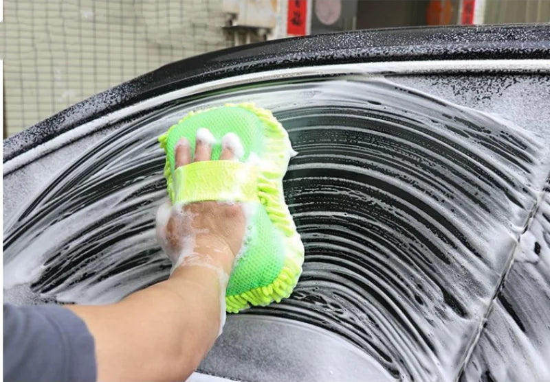 Microfiber Car Wash Sponge & Cleaning Gloves Set