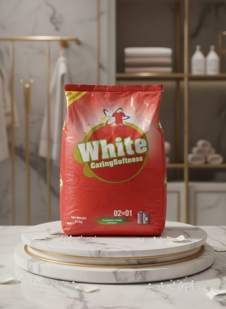 White Washing Powder 25KG Bag – Professional Laundry Detergent for Hotels