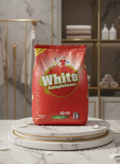 White Washing Powder 25KG Bag – Professional Laundry Detergent for Hotels