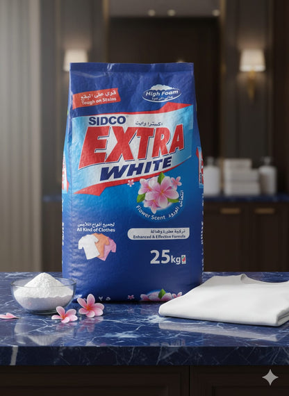 Extra White Detergent 25KG Bag – Bulk Laundry Powder for Hotels and Laundries